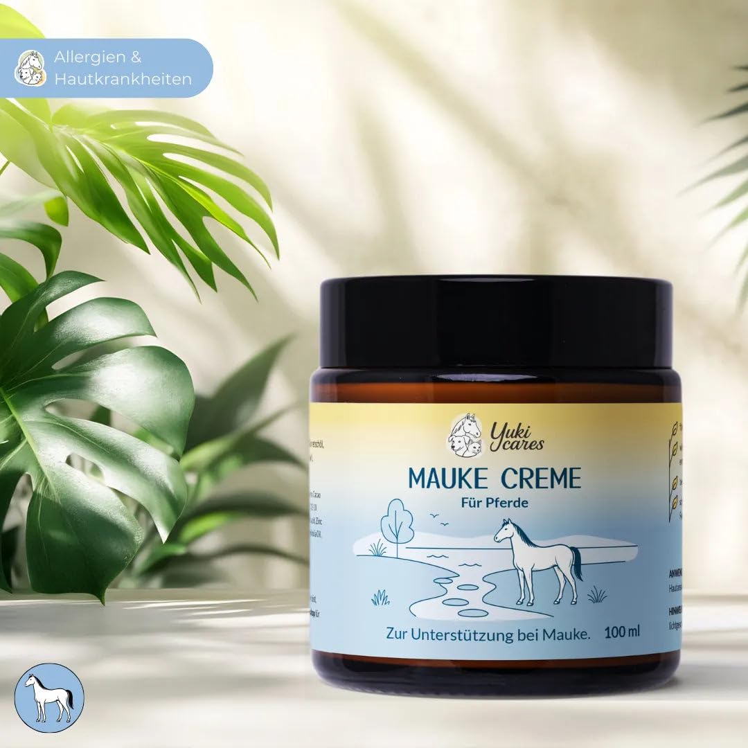 Maukecreme für Pferde – natürliche Hautpflege bei Mauke + Raspe an der Fessel | mit pflegenden Pflanzenölen | aus der Tierheilpraxis | 100 ml
