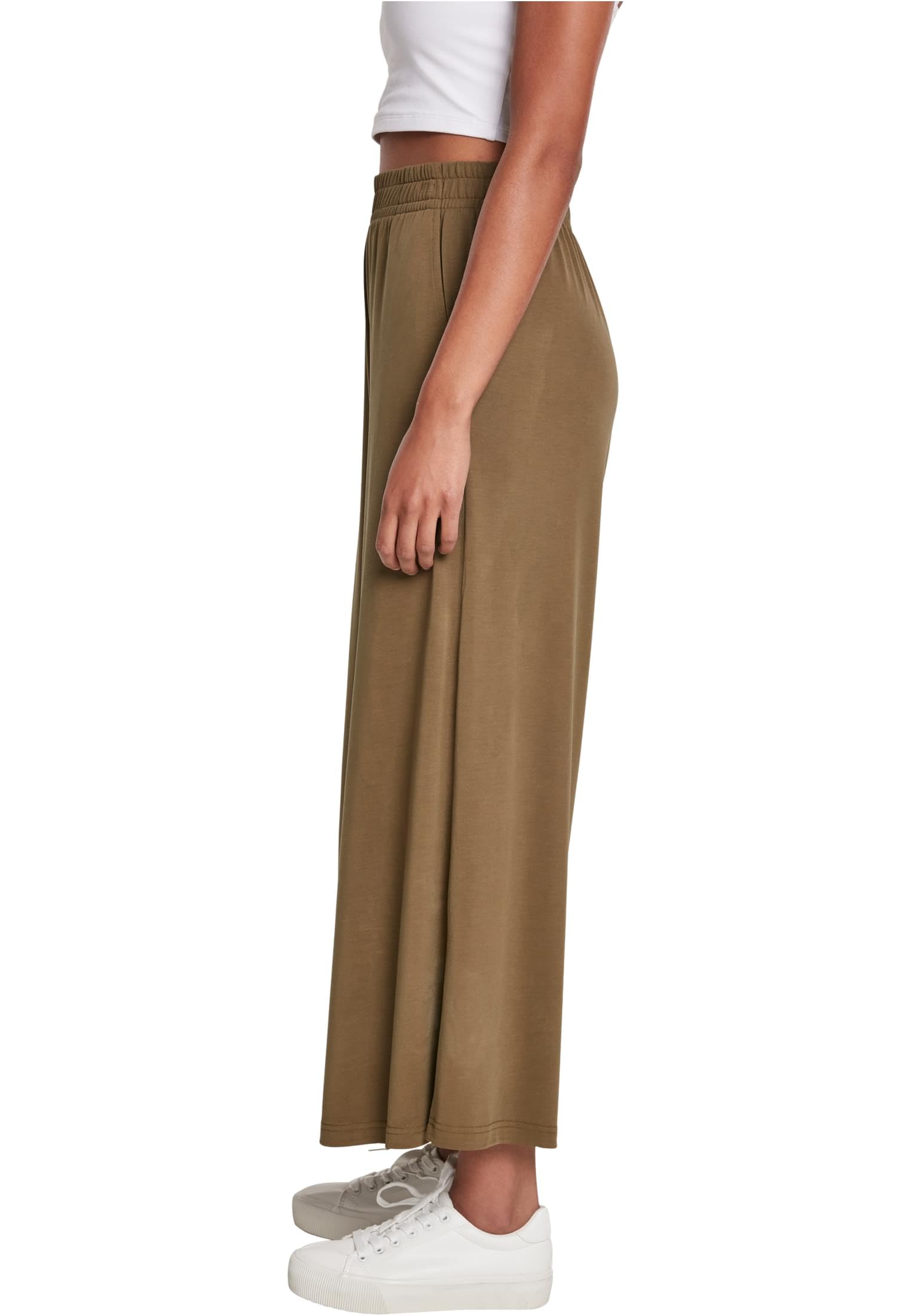 Urban Classics Ladies Modal Culotte Mujer Pantalones de Tela Negro Ancho