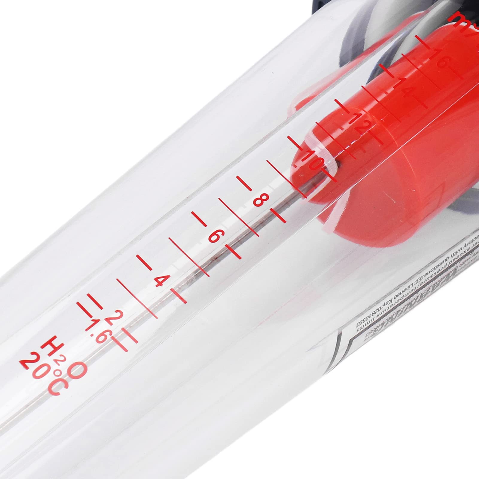 Caudalimetro de Agua Medidor de Flujo de Agua Tubo de Plástico Rotámetro de Agua Medidor de Flujo de Líquido 1,6-16 M ³ / H con Flotador ABS para Medición