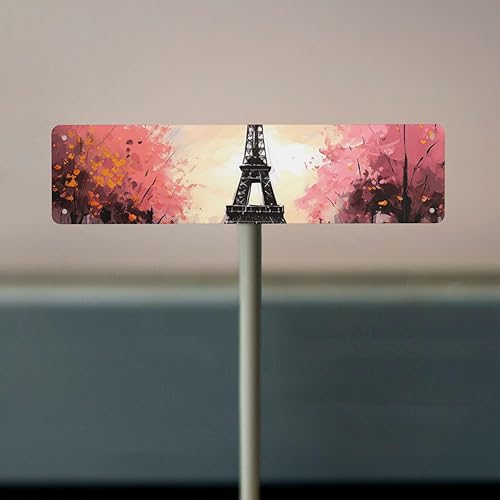 Miniatura 6 de Vintage Metal Tin Sign Funny Bar Sign Aluminum Bathroom Wall Sign Retro Porch Yard Sign Welcome Poster Oil Painting Paris Eiffel Tower Wall Art