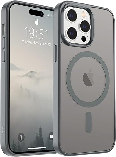 Miniatura 42 de SUPFINE - Funda magnética para iPhone 14 Pro Max (compatible con MagSafe), (protección contra caídas de grado militar de 10 pies), delgada, Negro
