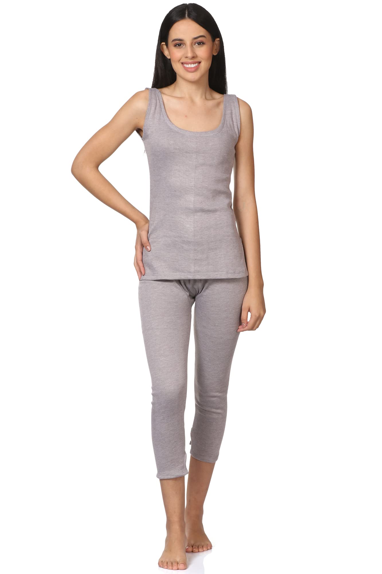 alfa Soft and Cosy Women's Cotton Sleeveless Thermal Top and Lower Set-picture-42