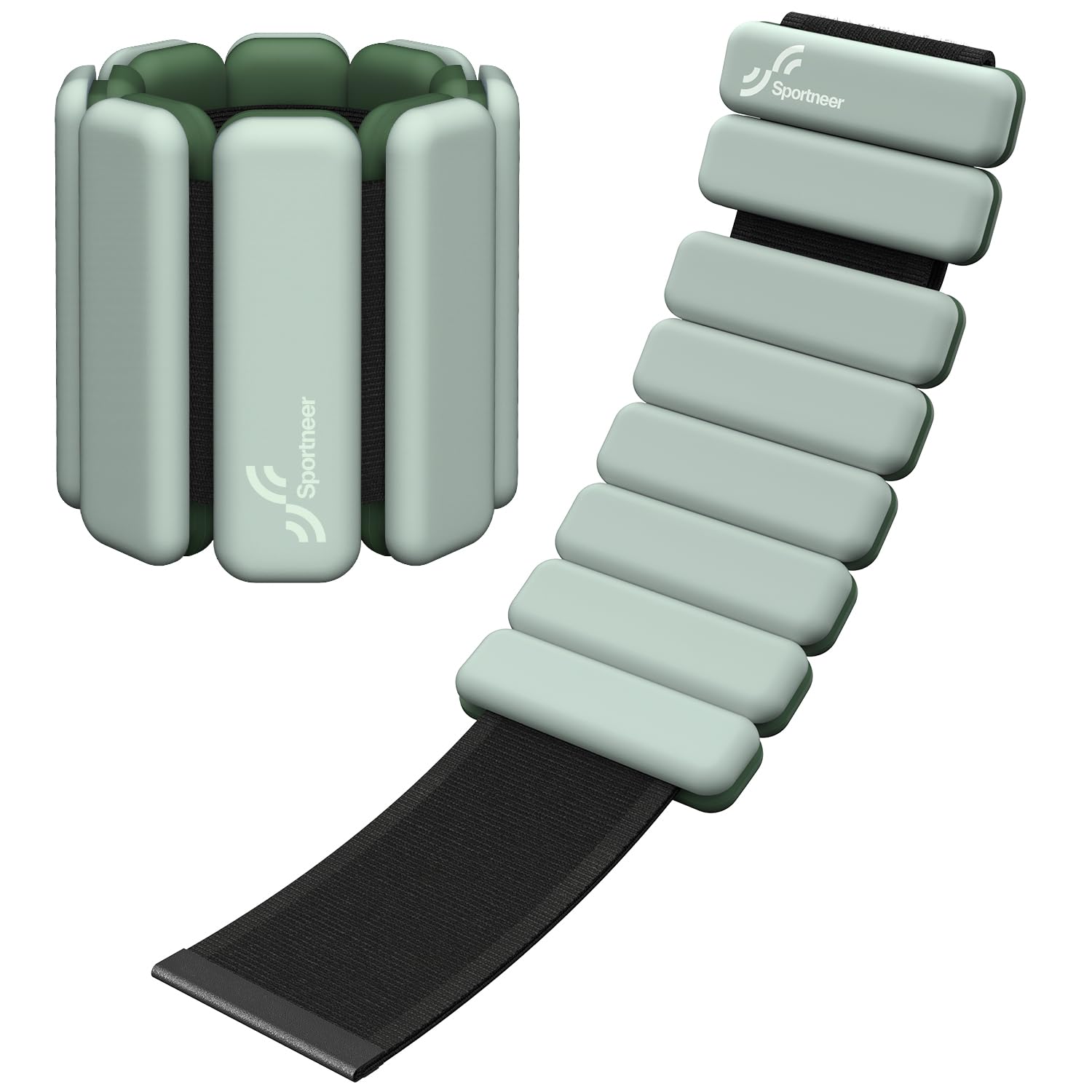 Sportneer Tragbare Gewichtsmanschetten – 2er-Set (Jeweils 0,5 kg & 1 kg) für Damen und Herren, Knöchelgewicht Set für Yoga, Tanz, Aerobic