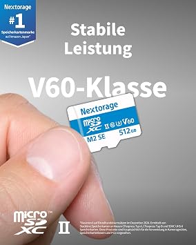 Nextorage Japanese Manufacturer UHS-II Micro SD Card 128GB microSDXC U3 V60 Max. Read Speed 280MB/s Max. Write Speed 100MB/s NX-M2SE128G microSD Card