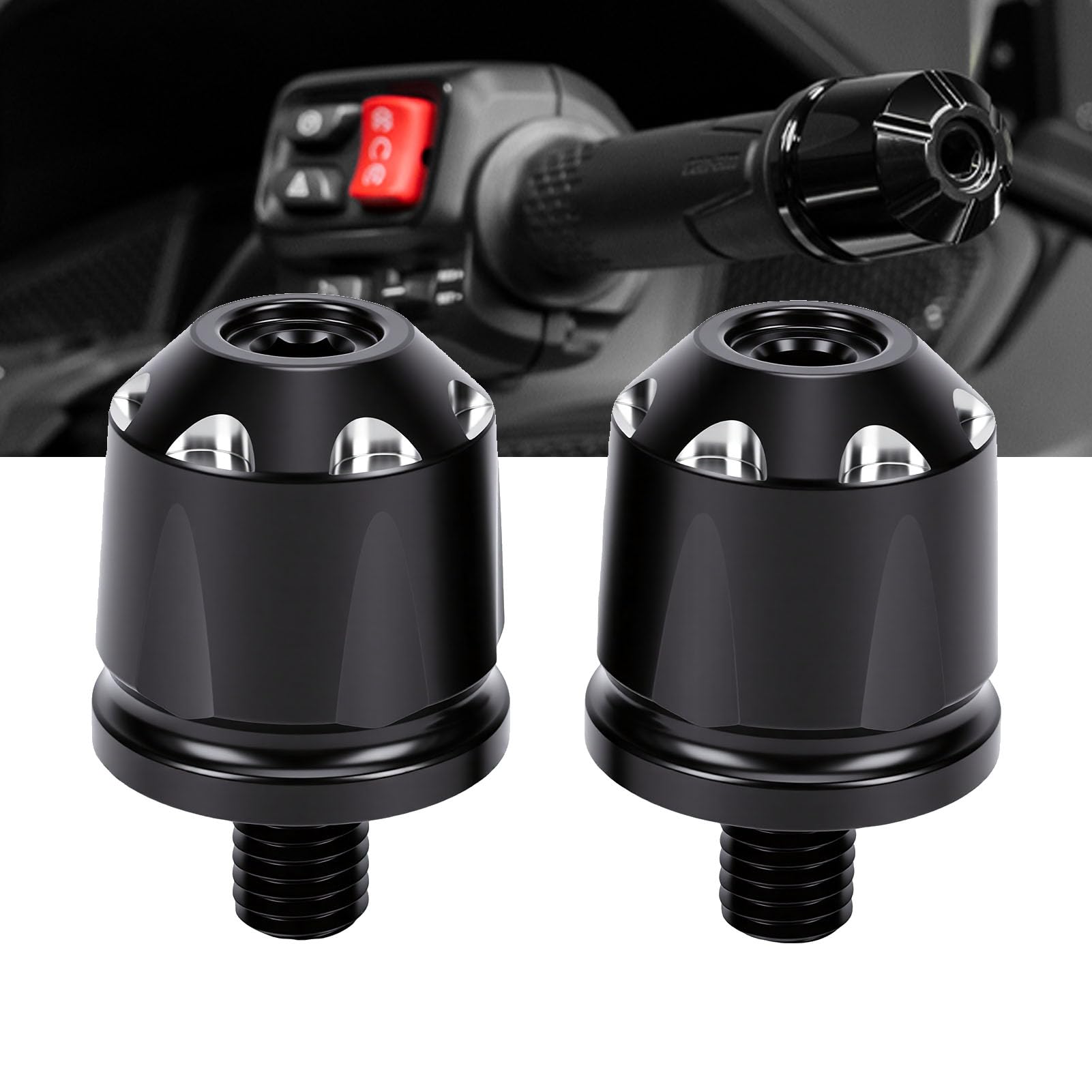 Tbest Tapones para Extremos de Manillar de Motocicleta, Tapas para Manillar Roscadas de Ajuste Al Ras con Equilibrio de Peso y Absorción de Vibraciones para F3 RT 2024-2026