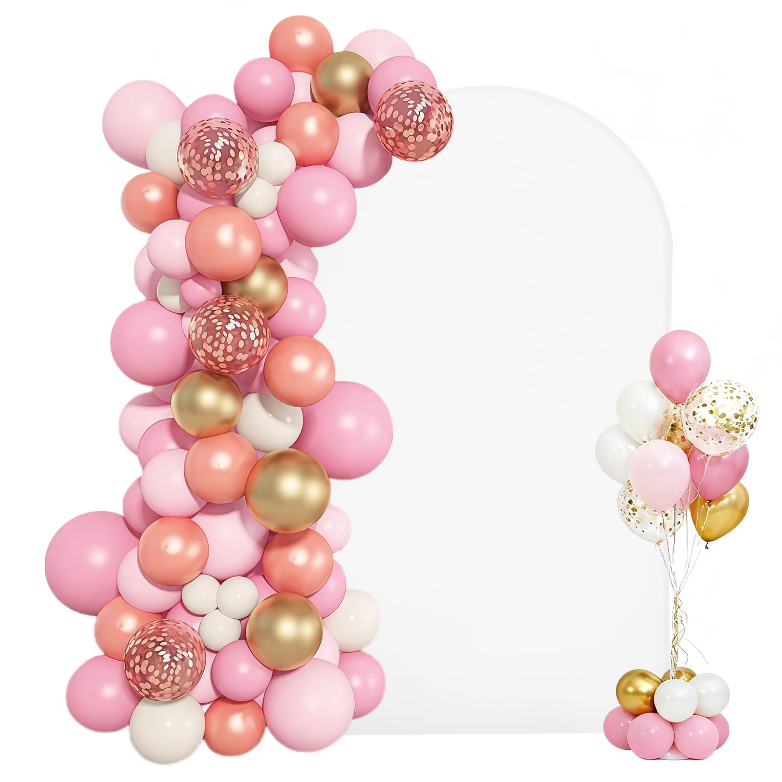 VEVOR Hochzeitsbogen, 2,2 x 1,2 m Hintergrundbogen aus goldfarbenem Metall