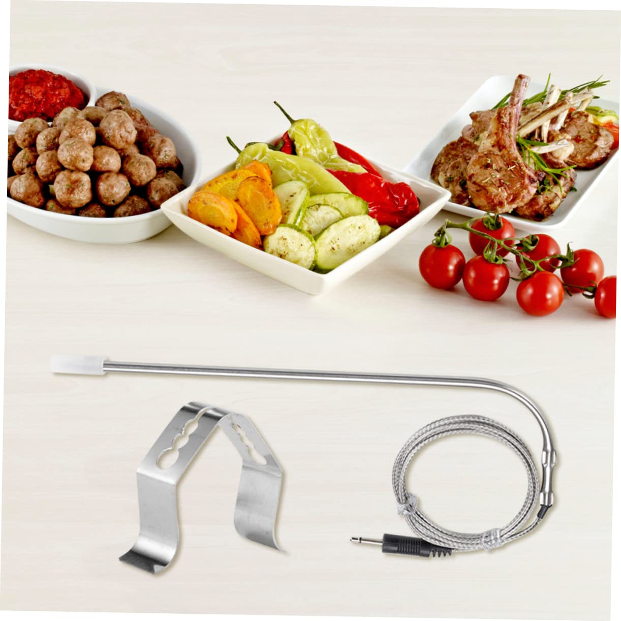 Toddmomy 5 Sätze Küchen Grill Temperaturfühler mit Halterung für Bbq und Grill Temperatursonde und Dreifacher Clip für Präzise Messungen und Einfache Handhabung