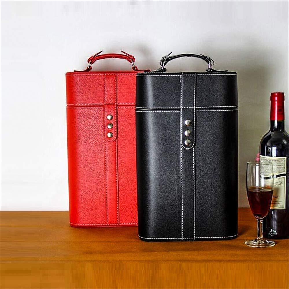 Bolsa De Cuero Reutilizable Para Vino, Bolsa De Piel Para Vino Con Aislamiento, Diseño De Lujo Para 2 Botellas, Bolsa De Transporte Aislada Con Asa, Gran Regalo Para Amantes Del Vino Para Viajes De Fi