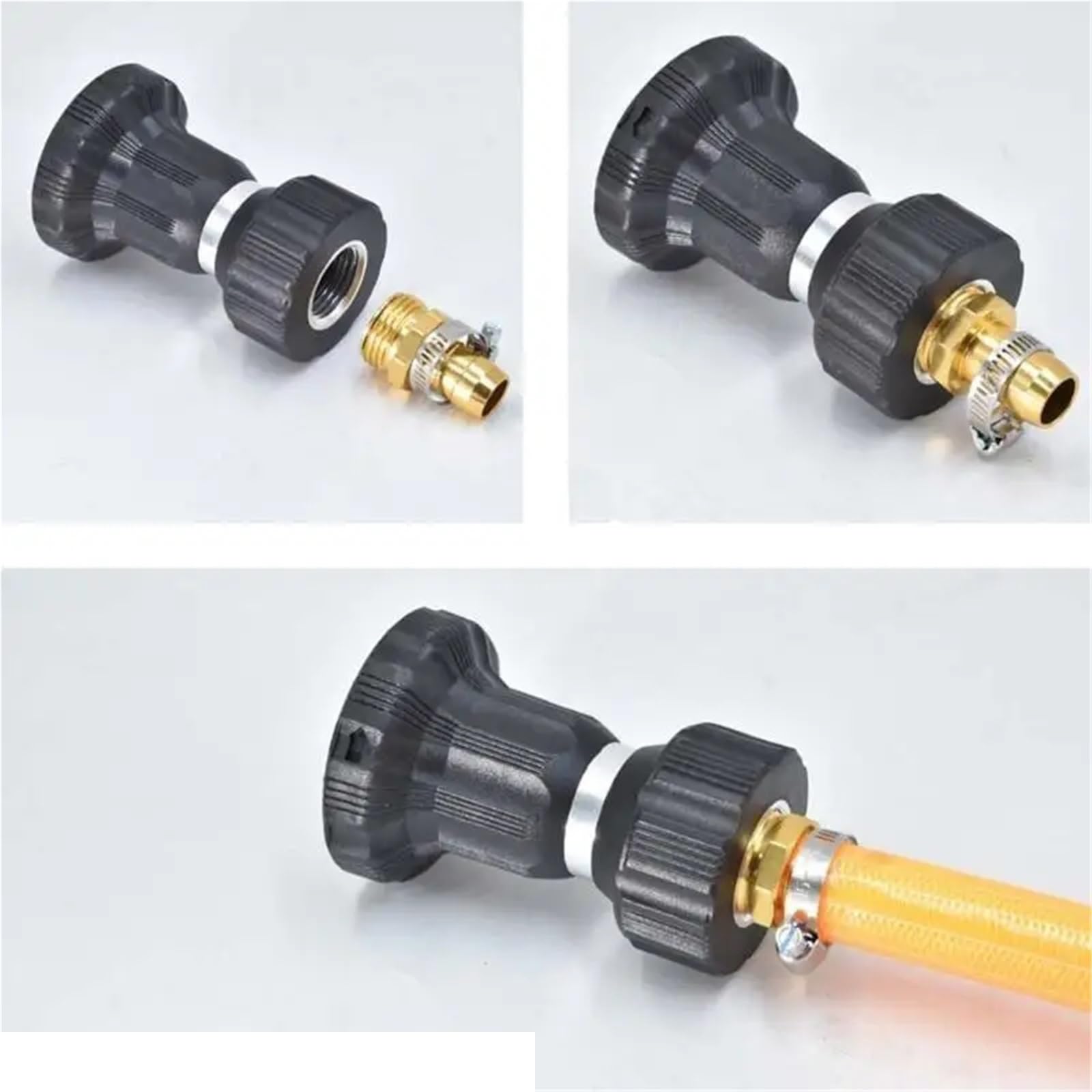 Lot de 5 connecteurs de tuyau d'arrosage en acier inoxydable pour tuyau d'arrosage de 1,9 cm