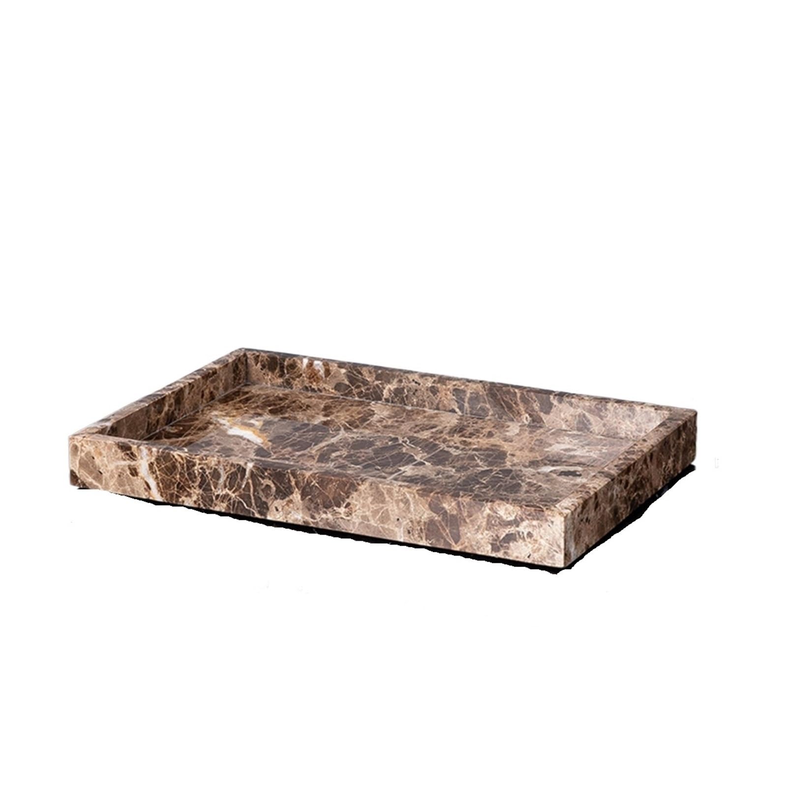 Bathroom Soap Dispenser Set Brown Natural Marble Bathroom Accessories Luxury Soap Dispenser Toothbrush Holder Dish Tray Set For(Big-Tray bracket)