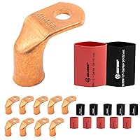 Vista 463 de SELTERM - 2 terminales de anillo resistentes para cable de batería, calibre 4 AWG, pernos de 3/8 pulgadas, terminales de calibre 4, ojales de cobre