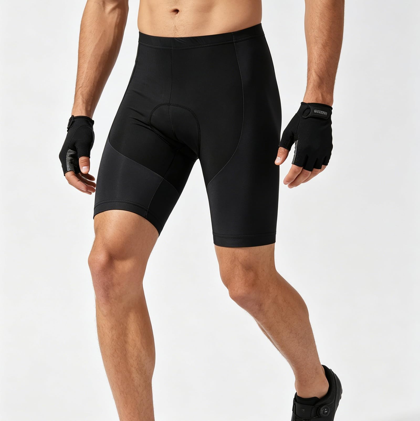 Męskie spodenki rowerowe z szelkami – oddychające, odprowadzające wilgoć, z wkładką, letnie, elastyczne, z lycry, dopasowane spodenki sportowe, rozmiary S–4XL,Black No Straps-XXL