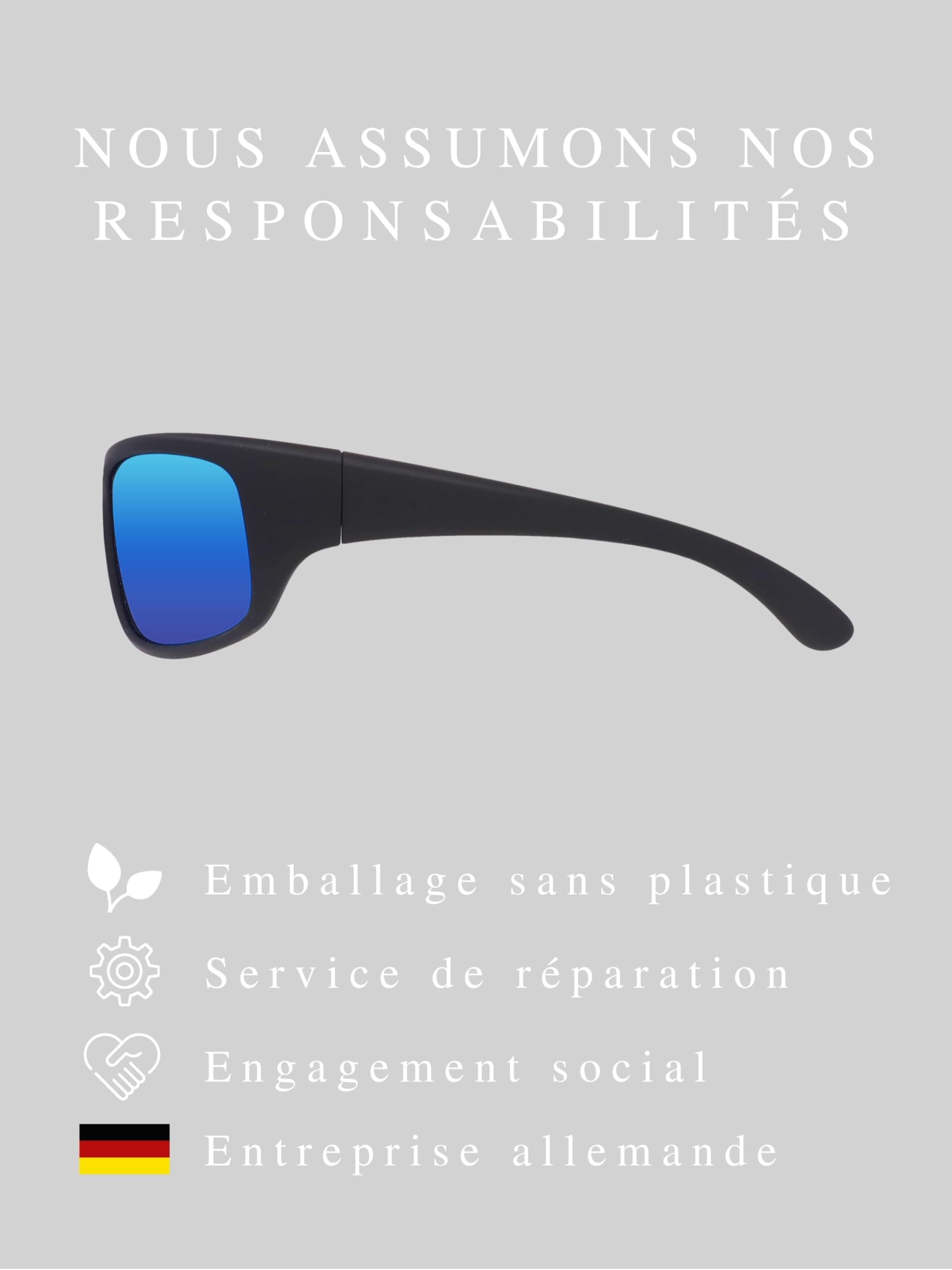 EREBOS Lunettes de soleil catégorie 4 - Extra foncées pour homme et femme - Verres polarisés et miroir - Lunettes glaciers CAT 4 - UV 400 - Lunettes pour yeux sensibles à la lumière