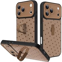 KANGHAR Compatible with iPhone 17 Pro Max Case Brown Dot Pattern