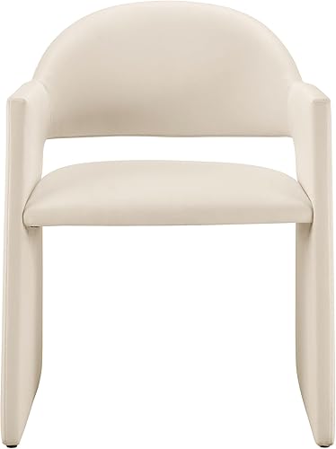 Miniatura 8 de Modway Talia Performance - Sillón de comedor de terciopelo en alabastro, moderna silla de comedor curvada con respaldo abierto, silla de barril de