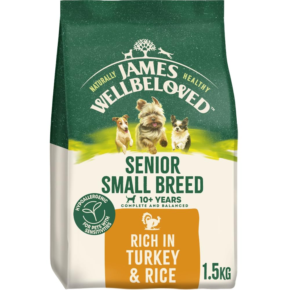 James Wellbeloved Dog Senior Hypoallergenic Dry Food Small Breed Turkey and Rice 1.5 kg