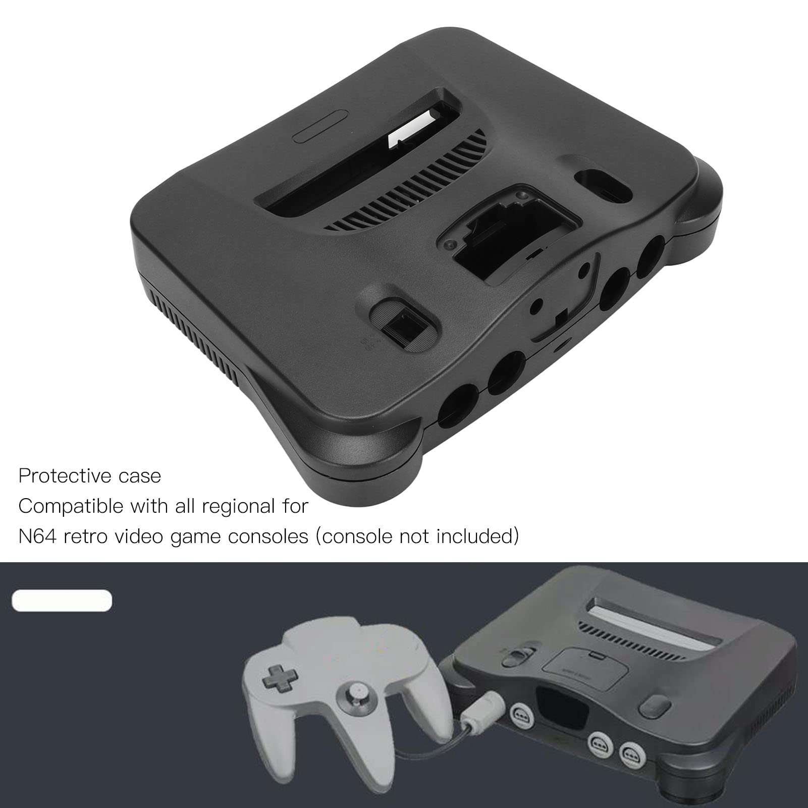 Septpenta Custodia per Console per Videogiochi retrò, Custodia di Ricambio per Console per Videogiochi retrò N64, Reset Cacciavite Accessorio e Adesivi per Pulsante di Accensione, Materiale ABS