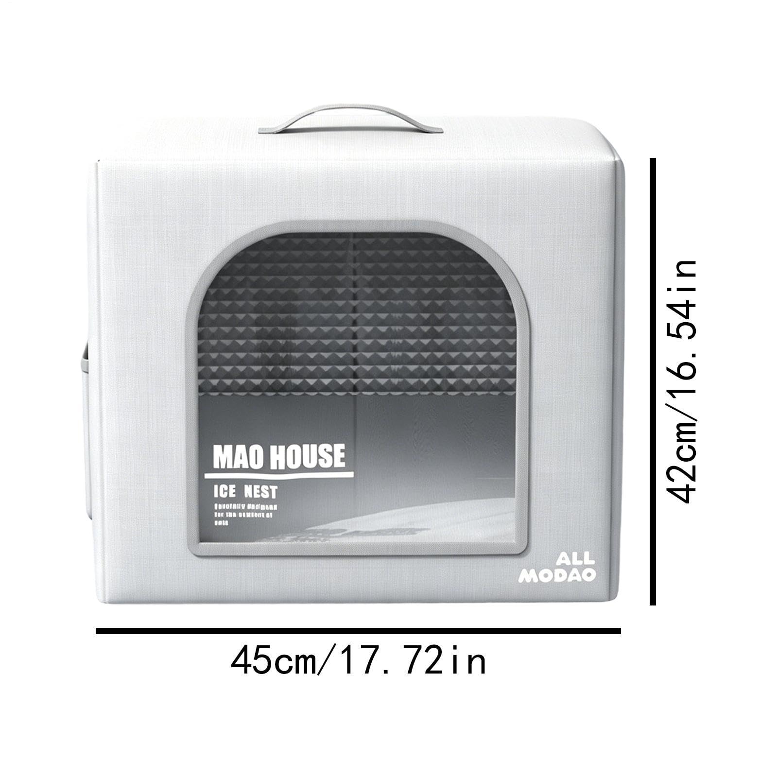 Niche isotherme pour chat - Pliable et résistante aux intempéries - Avec 8 blocs de glace réutilisables - Pour intérieur et extérieur - Pour dormir l'été - Pour chaton et chiot