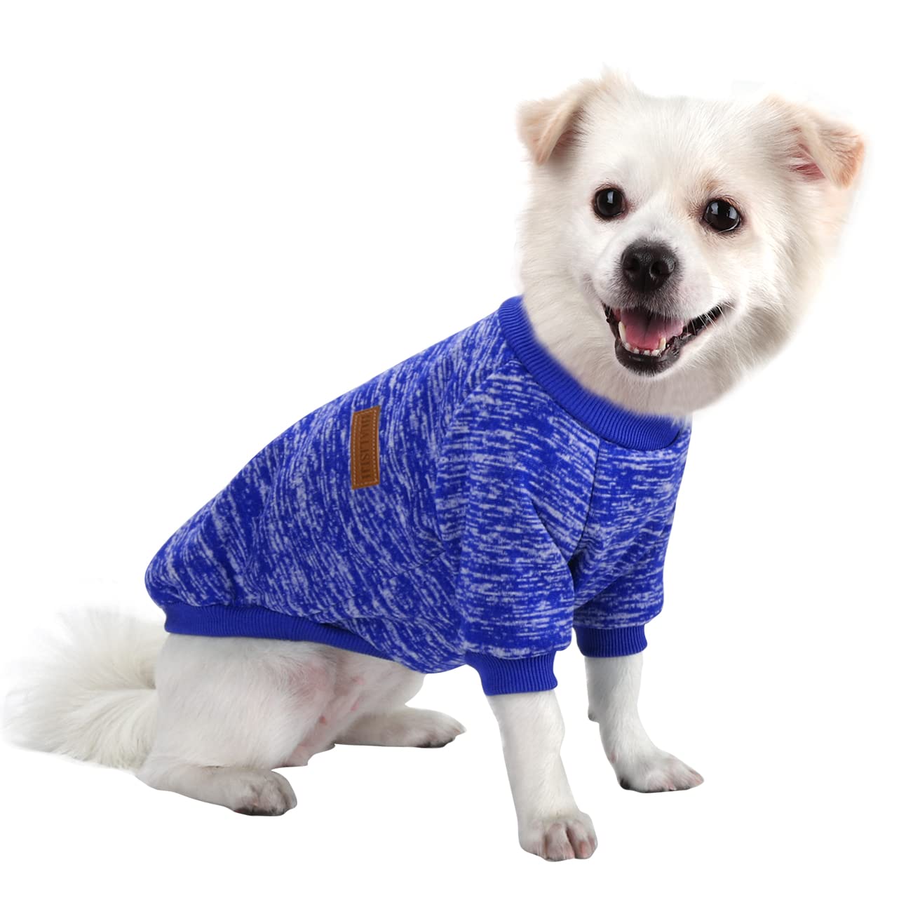 Jersey Perro Pequeño Sudaderas para Perros Jersey Chihuahua Jersey Gato, Es un Tejido Bastante Cómodo, Suave y Cálido para el Animal y Fácil de Poner (Azul+Morado,M) — view 21