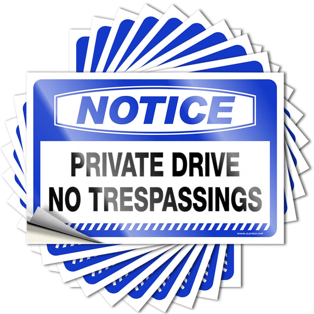 Stickers for Your Car Notice Private Drive No Trespassings Stickers 10 Pcs Stickers for Your Car Car Stickers for Men(12X18CM)
