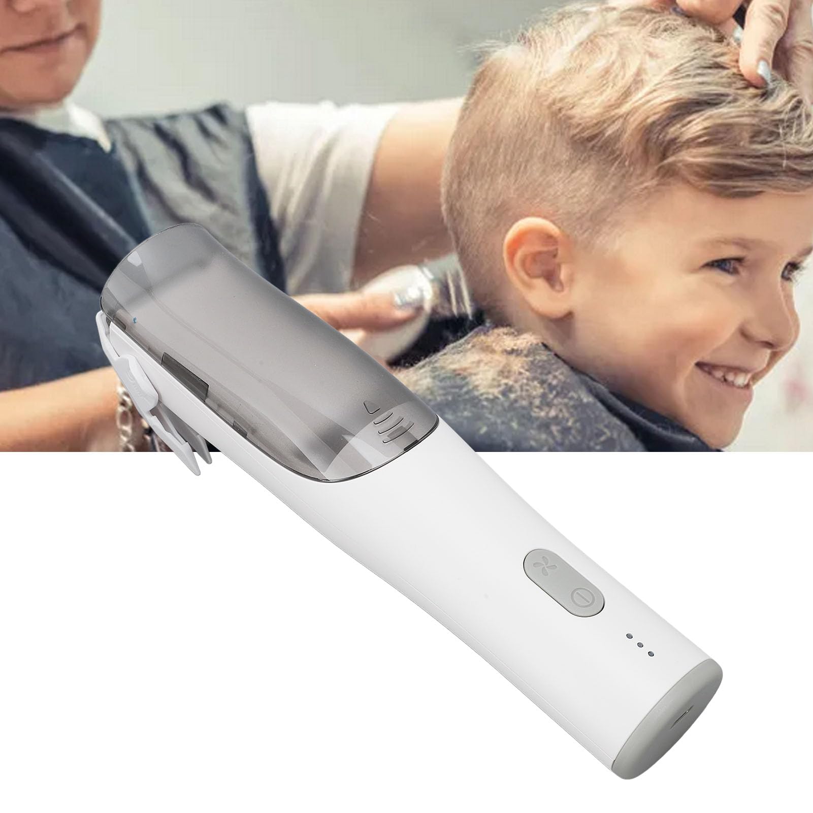 Cortapelos para Bebé con Aspiradora, Cortapelos para Niños Silencioso y Seguro, Cortapelos Eléctrico de Agua con 2 Peines Guía, Pantalla Digital para Recién Nacidos, Incluye Cable (CDH001S)