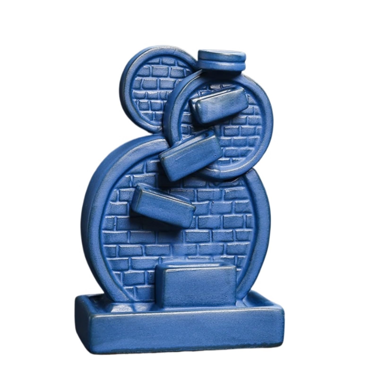 Incense Burner Ceramic Backflow Incense Burner Ornaments Home Decor(Blue)