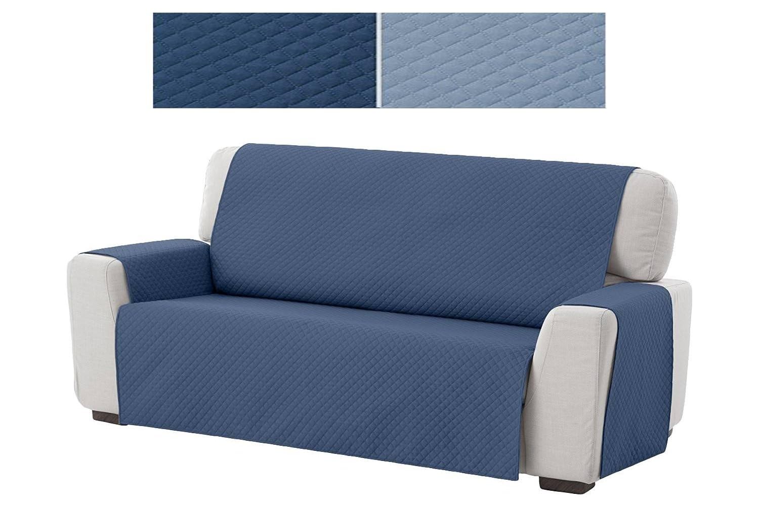 CASAbella Salvadivano Trapuntato Double Face Copridivano Kira da 1 a 4 posti 4 Colori (Blu scuro/chiaro, 4 posti (cm 220x210))