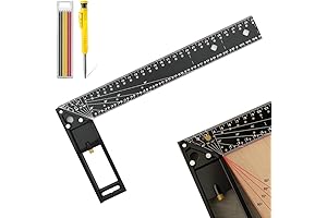 12-Inch Professional Carpinteria Multifunctional Right Angle Ruler with Pencil