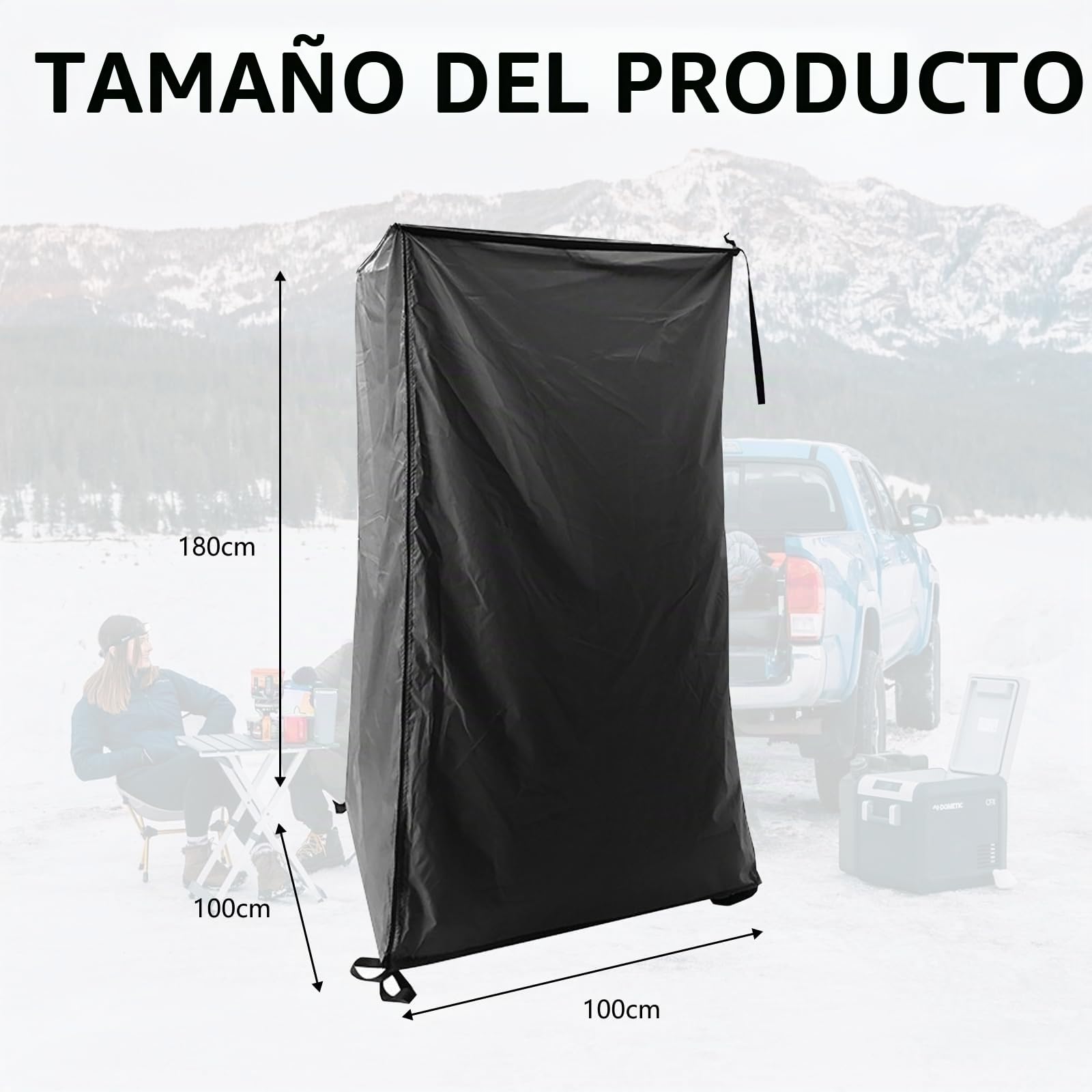 Tienda Ducha Acampada para Coche, Oxford Impermeable Tienda de Campaña Coche, Resistente Al Desgarro Vestidor Portatil, Tienda de WC para Camping-Car, Instalado En Baca Coche Universal