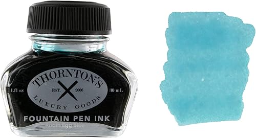 Miniatura 1 de Thorntons Luxury Goods Botella de tinta de alta calidad para pluma estilográfica de 10fl oz huevo de Robin  Escritura suave y sin esfuerzo  Adecuado