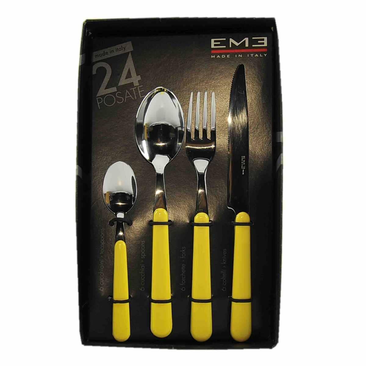 Posate EME BRIO 24 pezzi colore Giallo 62