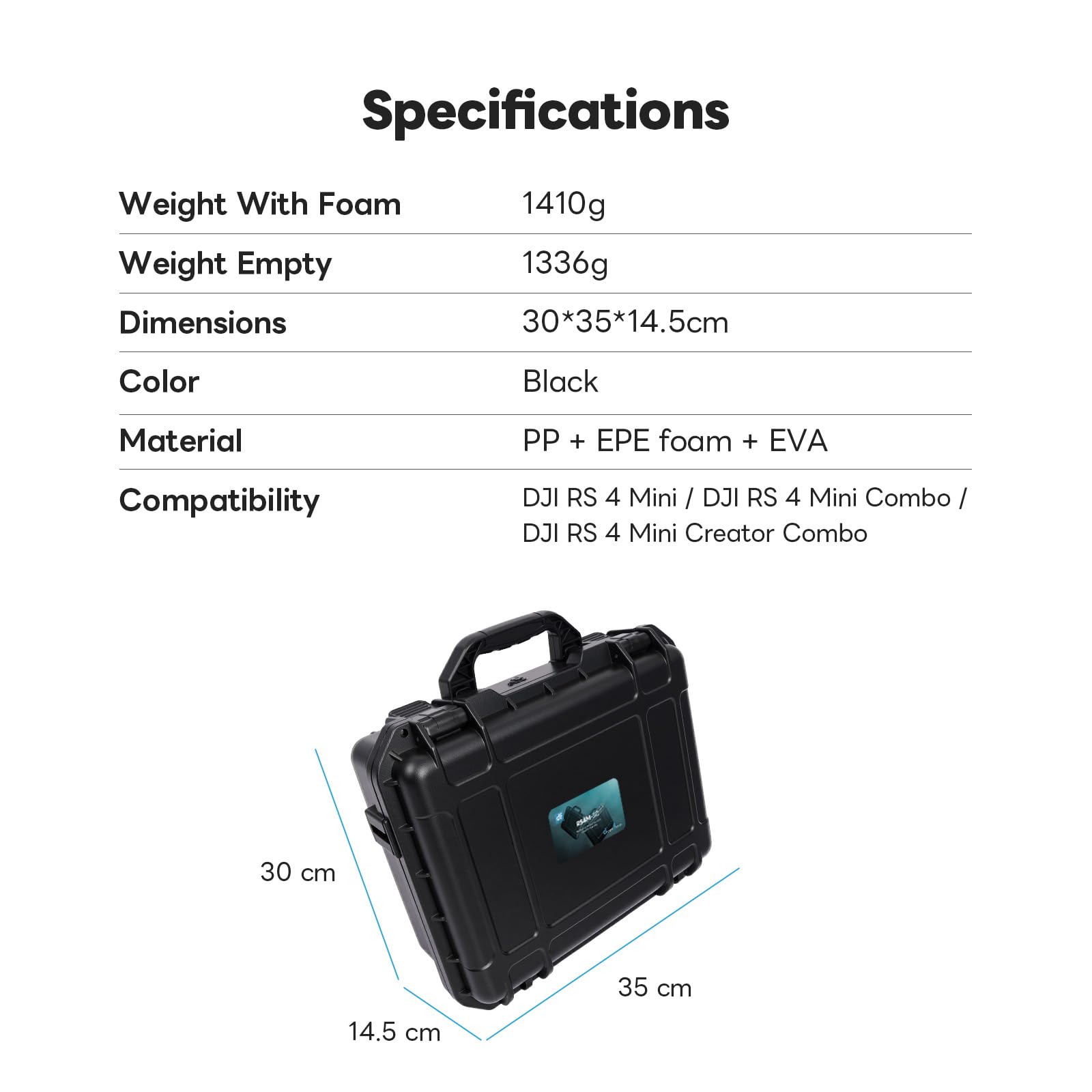 RS 4 Mini custodia, custodia rigida impermeabile da trasporto borsa a tracolla da viaggio per DJI Ronin RS4 Mini RS3 mini stabilizzatore cardanico e accessori