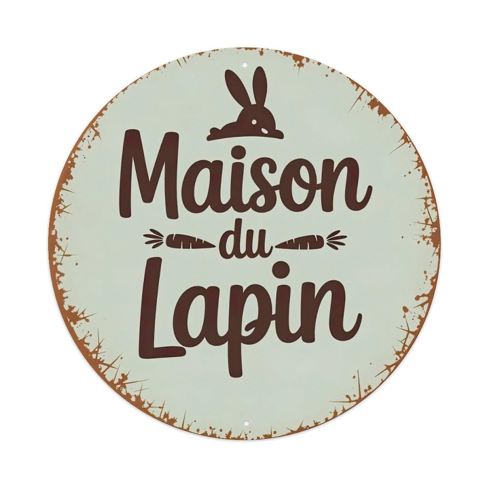 Rabbit House Carrot Logo Design Metal Tin Sign