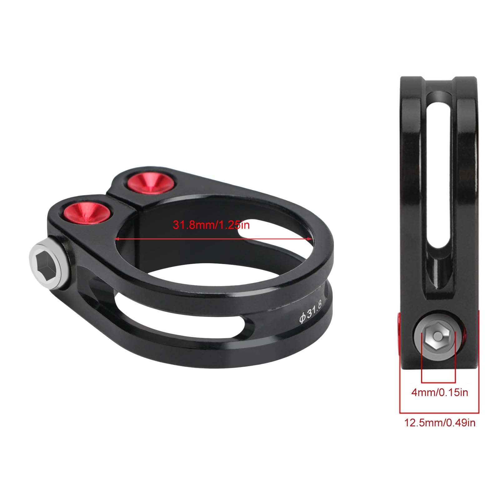Morsetto per sella, morsetto da sella per bicicletta - Clip per tubo da | sella portatile in lega 31,8/34,9 mm | per anelli di serraggio reggisella, clip per tubo reggisella, per