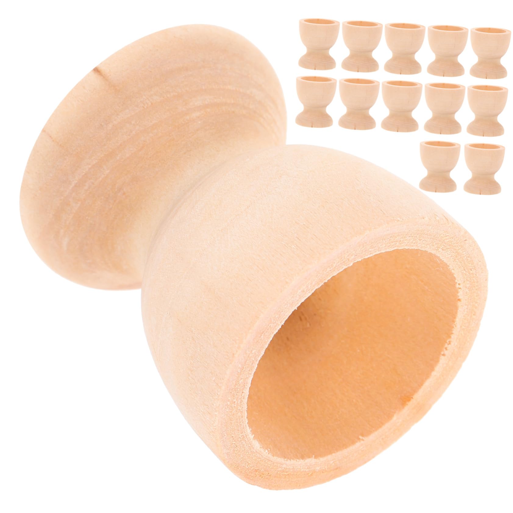 KONTONTY 16pcs Easter Decorated Eggs Cup Holder Egg Holder DIY Painting Toy DIY Egg Cup Easter Egg Pedestal Easter Party Supplies Easter Egg Cup Adornment DIY Supply Holder for Egg Wood