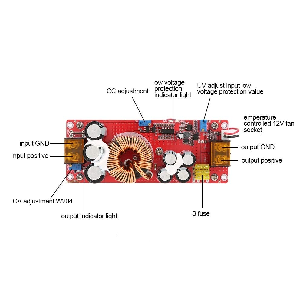 KSTE DC-DC 10-60V a 12-97V 1500W 30A Tensione Step Up convertitore Boost CC CV modulo di Alimentazione