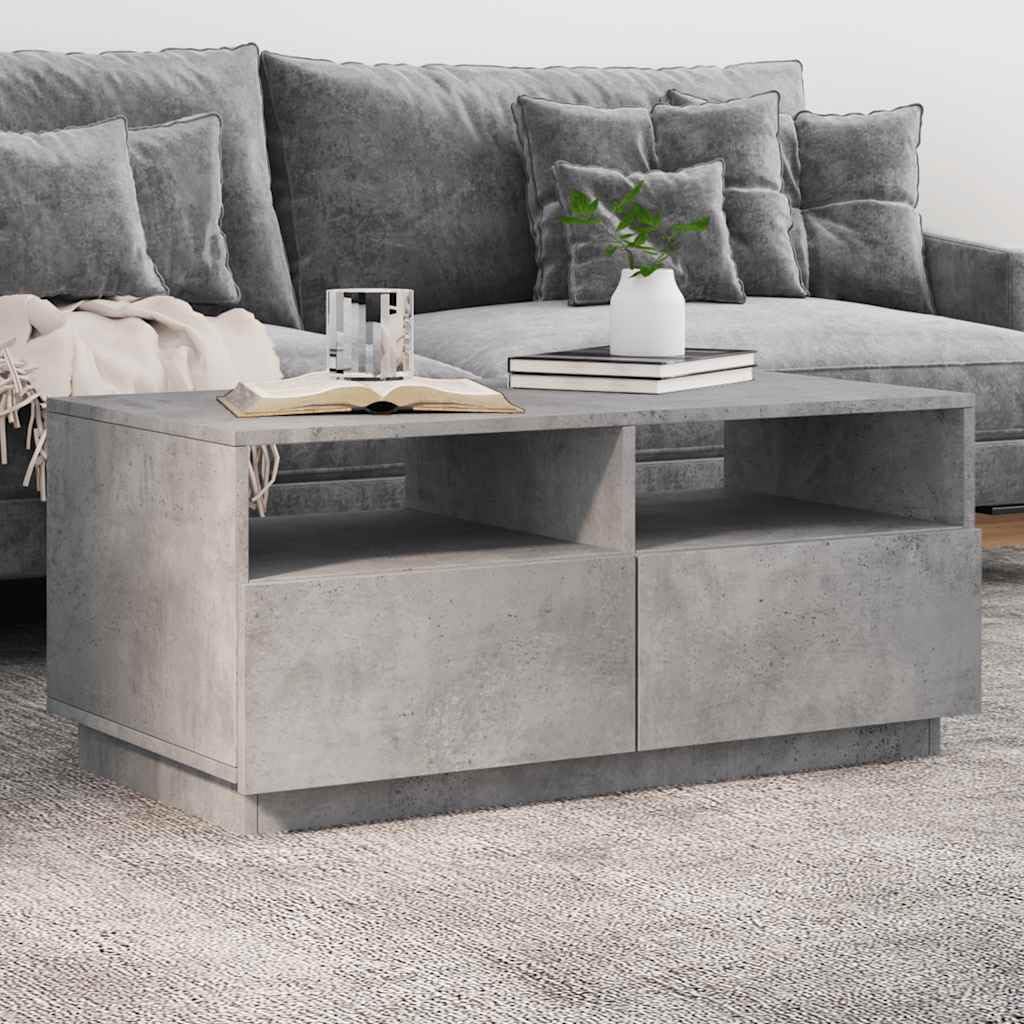 Console design industriel gris béton 90cm table basse durable pour salon chic
