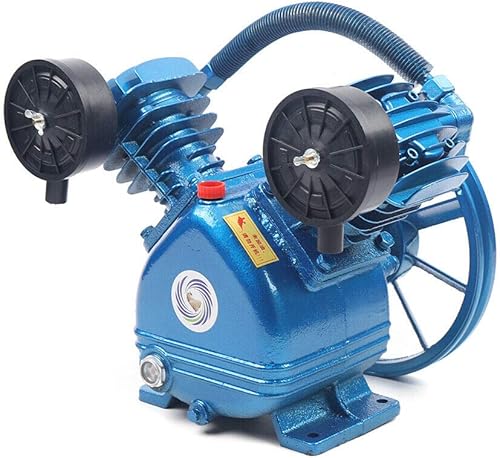 Miniatura 6 de Bomba de compresor de aire azul, doble cilindro, 2 pistones, estilo V, 2 HP, cabeza única para la industria química, procesamiento de alimentos y