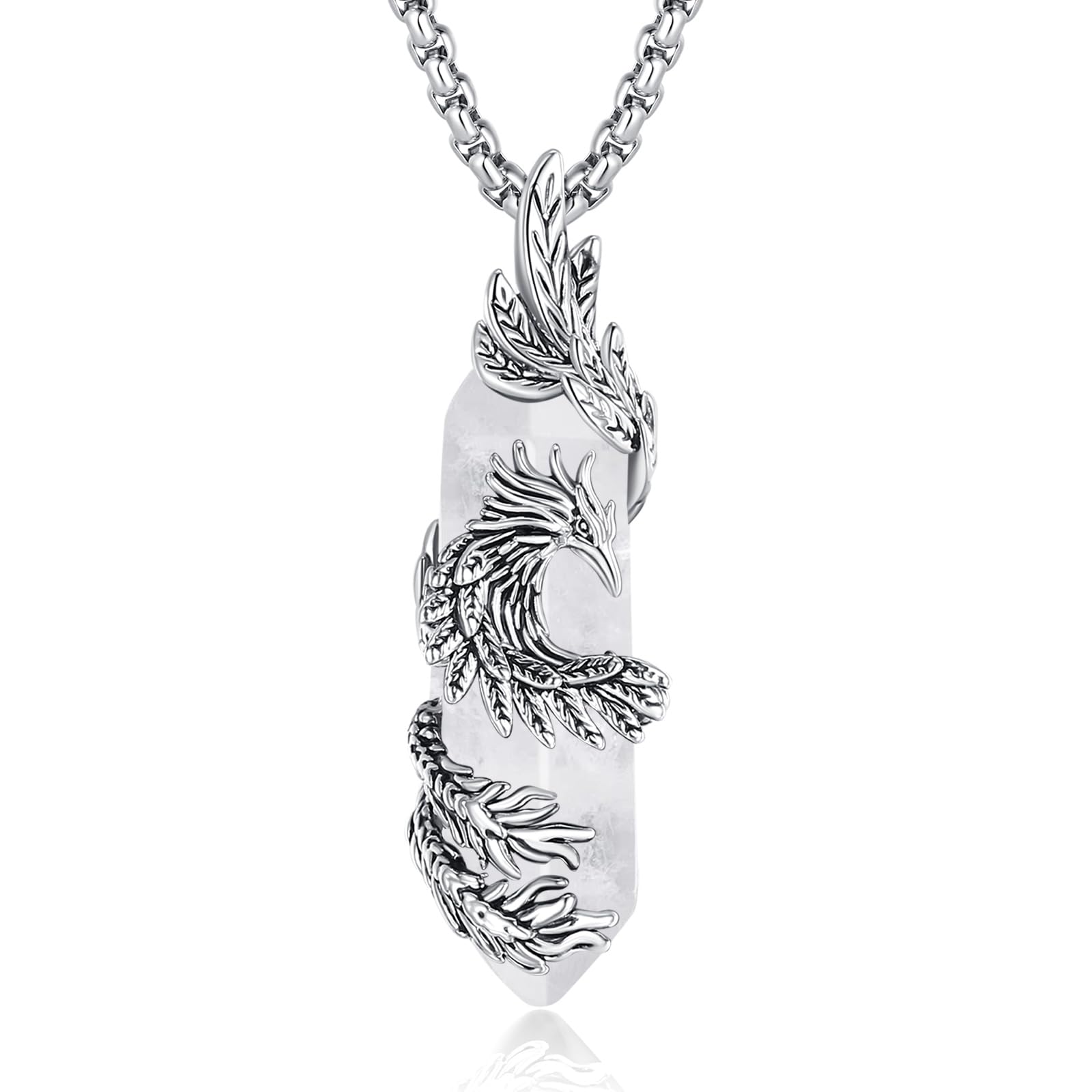 INFUSEU Collar Con Colgante Gato Cristal, Collar De Cristales Esféricos Joyería Animales Curativos De Gato Regalo De Cristal Gótico para Mujeres Niñas