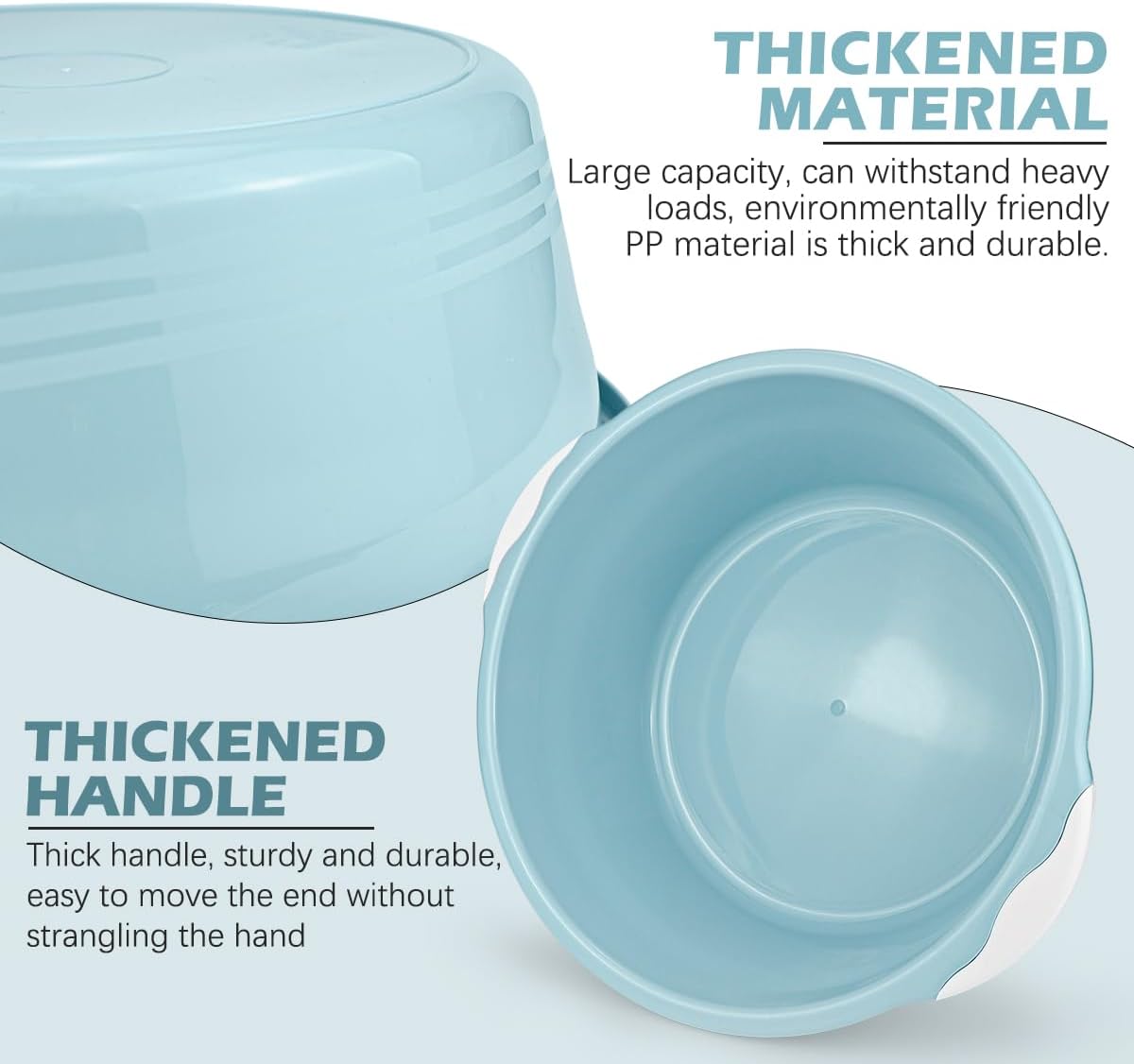 1Pcs Household Wash Basin Foot Basin Tub Vegetable Fruit Dish Tub Multipurpose Washtub for Face Cleansing, Home Kitchen （Blue）