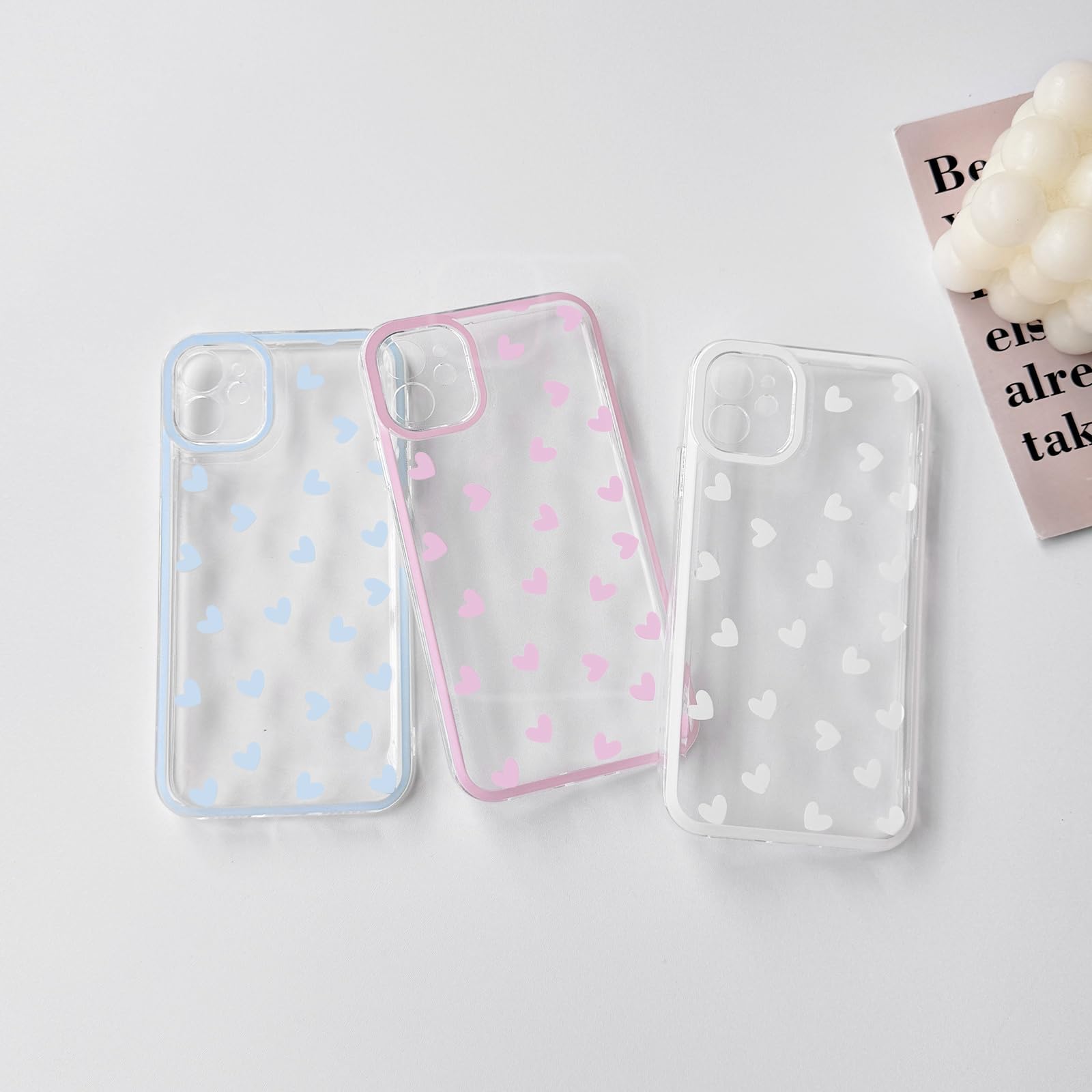 NITITOP Copatible Avec Coque IPhone 15 Pro Ax Transparent Ignon Fleur Floral Ours Pour Filles