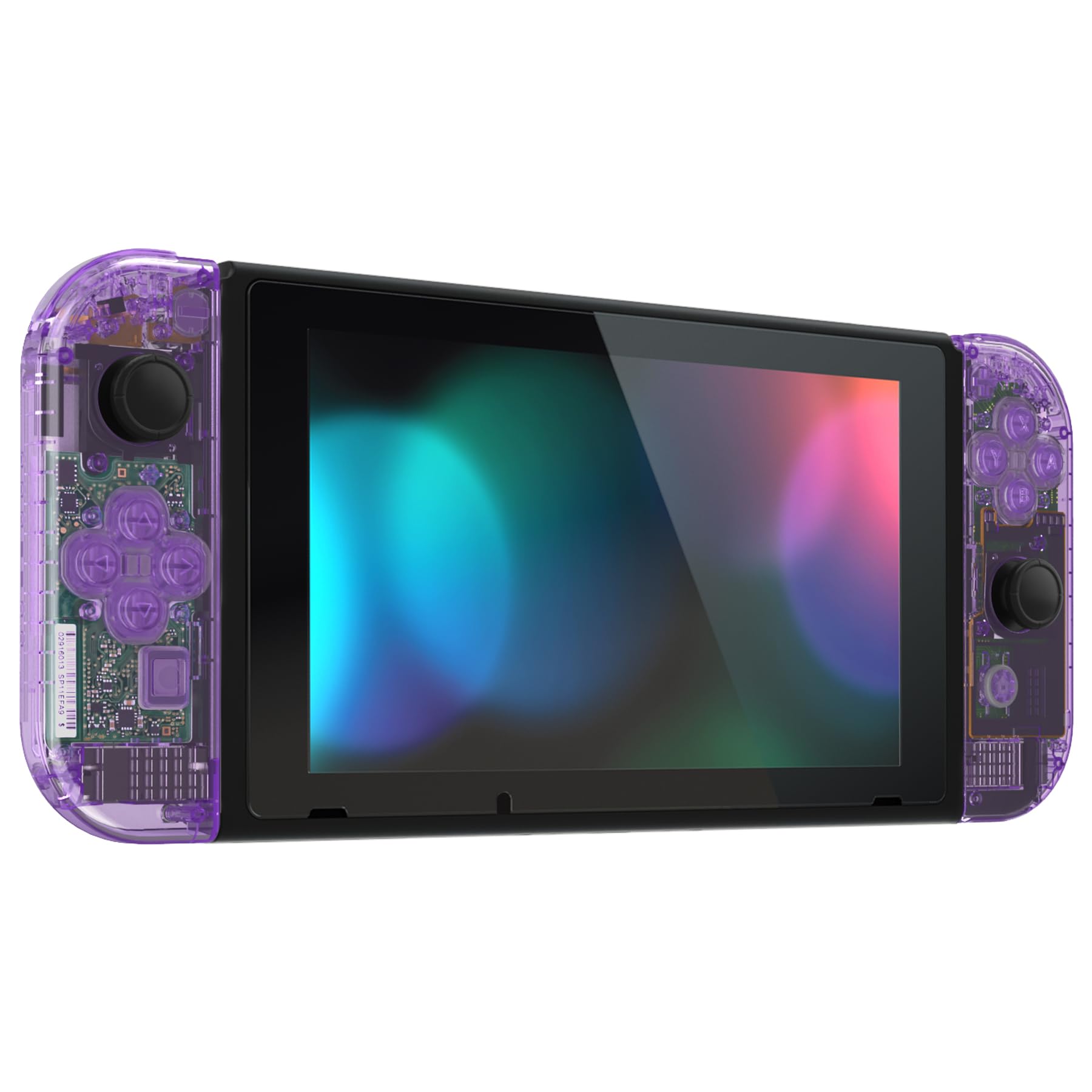 eXtremeRate Carcasa Cristalina para Nintendo Switch Accesorios Funda Protector Shell Placa de Reemplazo con Botones para Nintendo Switch Consola Joycons Control(Cristal Violeta)