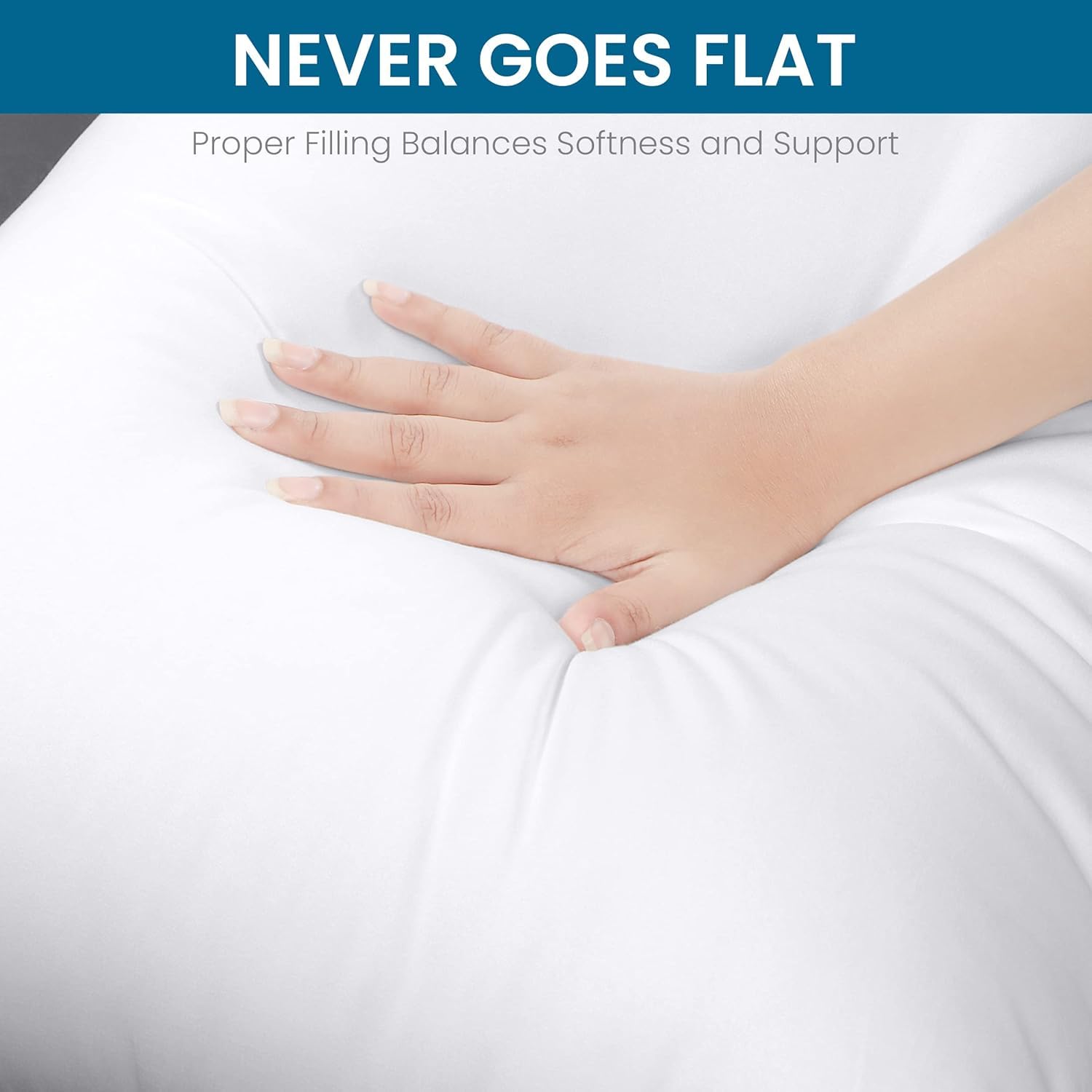 Utopia Bedding Cuscino per Dormire laterale 40x145 cm, Cuscino Lungo Per Gravidanza e Sostenere la Maternità, Cuscini Corpo (Bianco)