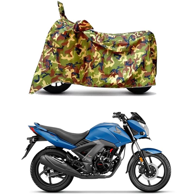 Image of Waterproof 100% PVC Coated Full Bike Scooty Two Wheeler Body Cover Compatible for Honda Unicorn /UV-Rays /Heat Protection /Birds Dropping /Scratchproof /Dust Proof /All Varient[6X6 Jungle Print]