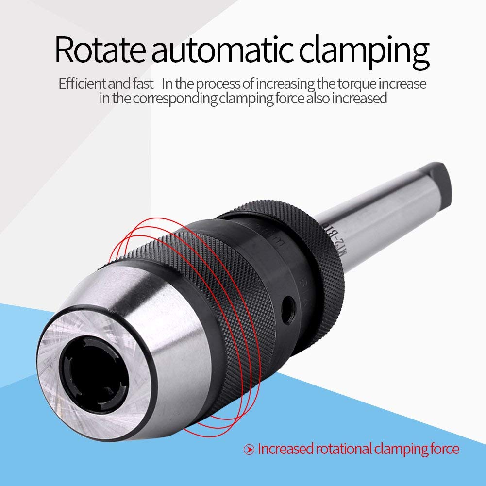 Mandrino Autobloccante, Mandrino Autoserrante 0-13mm B16 1/2 "Keyless Drill Chuck in Acciaio con Albero Conico per Tornio Trapano Elettrico Punta Centraggio Mandrino Tornio