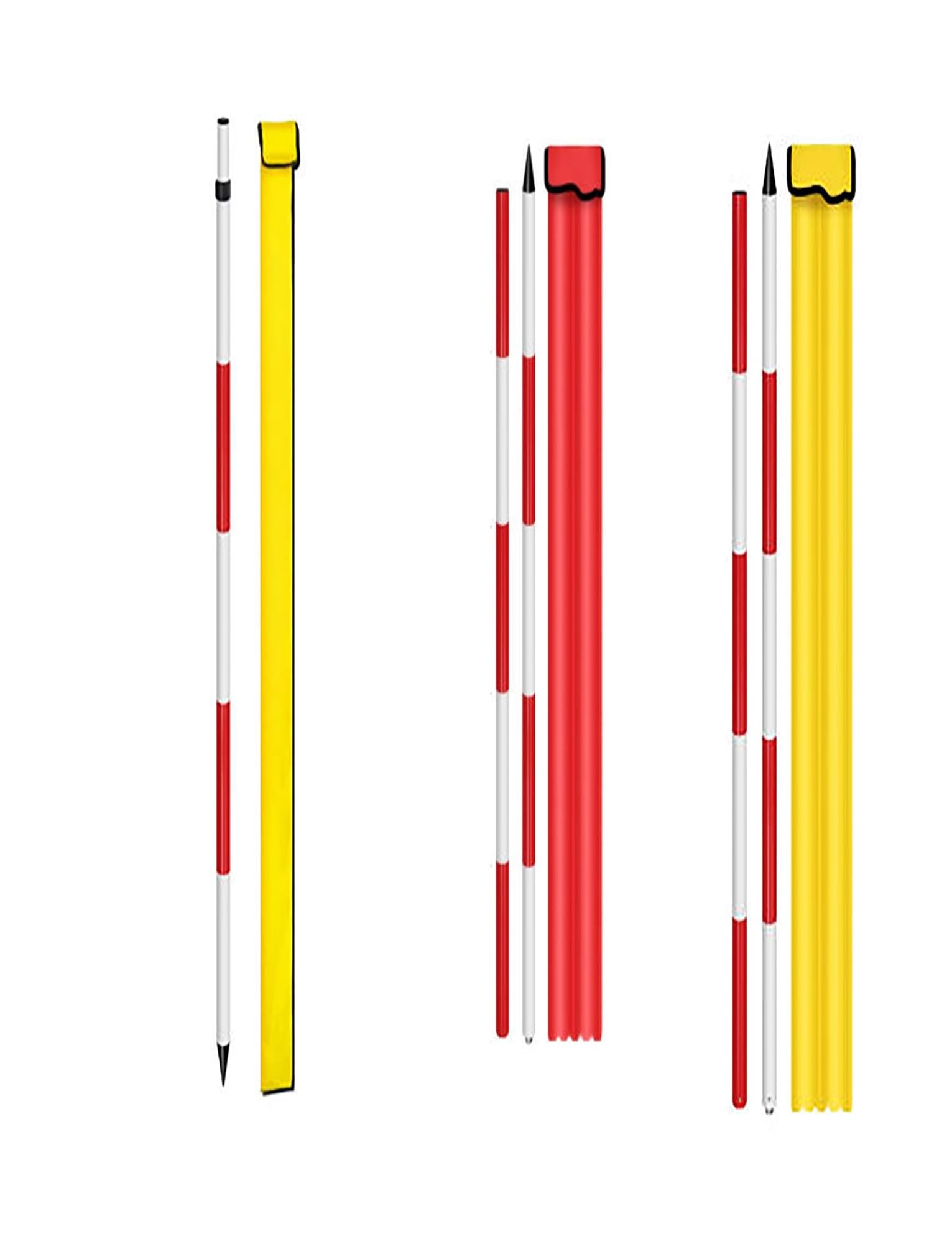 Asta di rilevamento in alluminio, bastone di misurazione telescopico per rilevamento del terreno, strumento di costruzione con borsa per il trasporto, palo portatile per misurazioni accurate