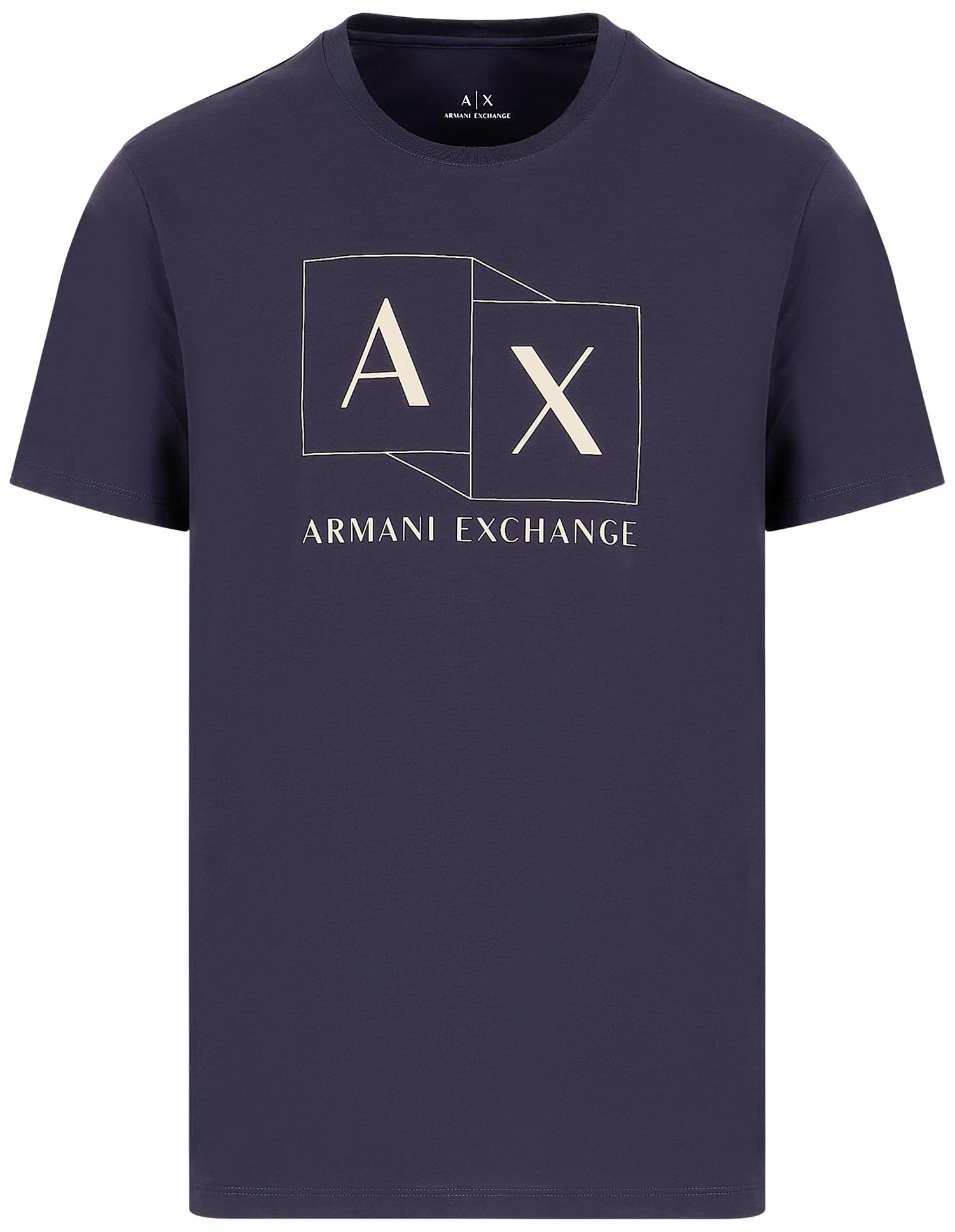 Armani Exchange Mens Slim Fit Mercerized Cotton Jersey Ax Box Logo Tee