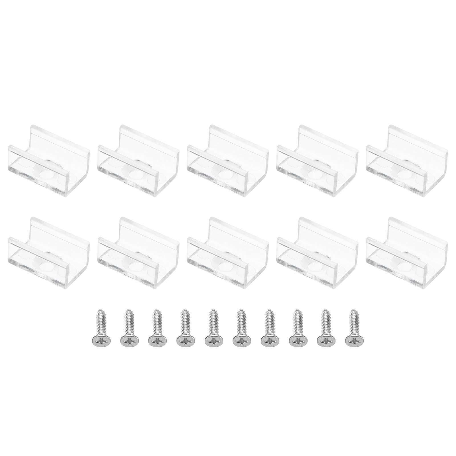 PATIKIL LED Strip Light Clips, 40 Pack Mounting Bracket Fixing Clips Plastic Clamp Holder with Screws for 11.5mm-12.4mm Neon RGB Light Cable Ribbon 25mm Clear — Amazon image 8