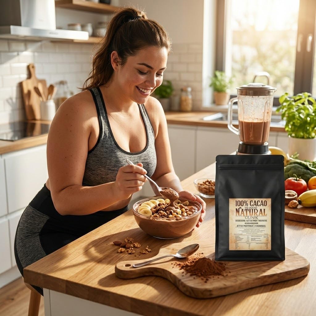 Cacao Puro No Alcalinizado | Blend Artesano Aromático y Balanceado | 100% Natural y Sin Azúcar | Alto en Antioxidantes y Fibra | 10-12% Grasa | Repostería, Smoothies, Chocolate Caliente (1 kilo)