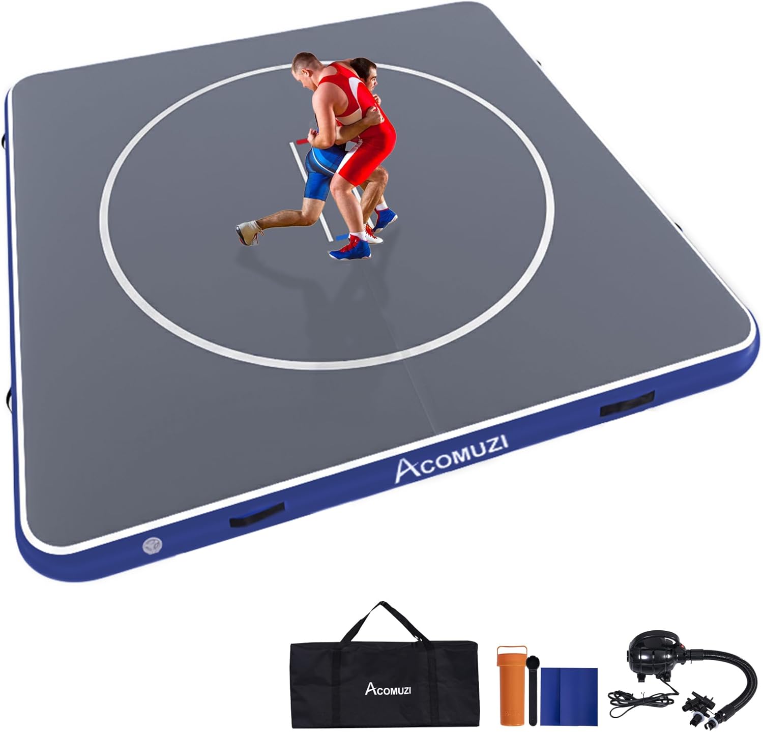 Inflatable Wrestling Mat 13FT/10FT/5FT, Portable Jiu Jitsu Mats Wrestling Mat for Home, Outdoor or Indoor Training Mat for Water Yoga, Gymnastics, BJJ, MMA